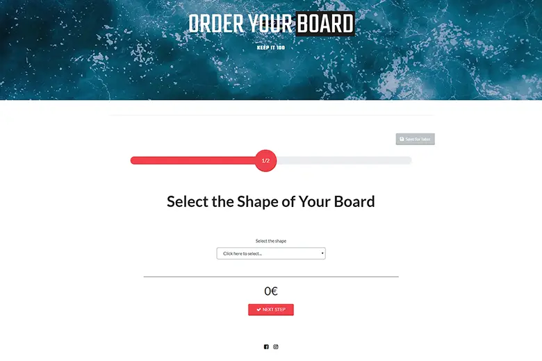 Onehundred Boardz ordering system